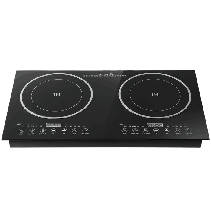 OUKANING Portable Induction Cooker and Ceramic Stovetop, Double Burner